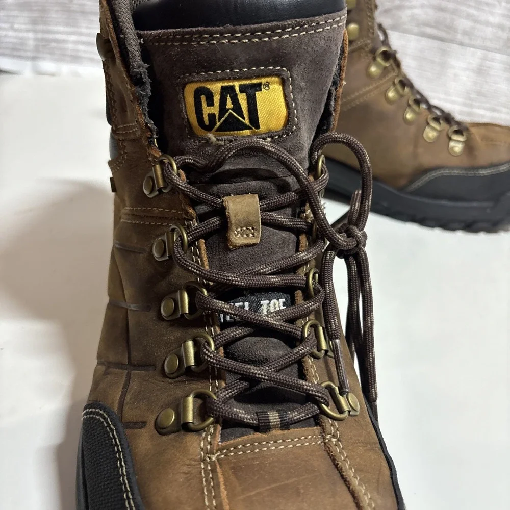 Caterpillar Men's 11.5 Threshold WP Steel Toe Work Boot Brown